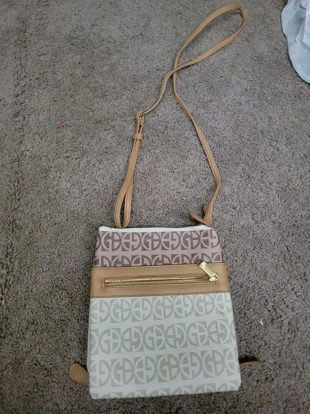 GIANI BERNINI Block Signature Dasher Crossbody Bag - Ivory/Taupe